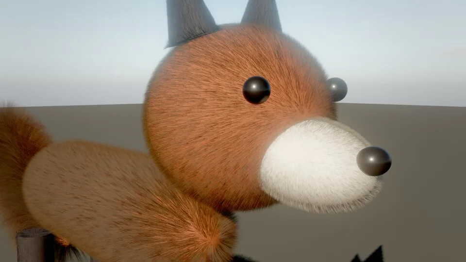 Close-up of the fox's fur
