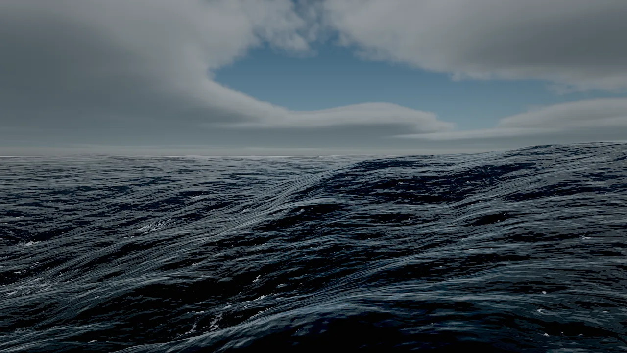 A storm sea under heavy clouds