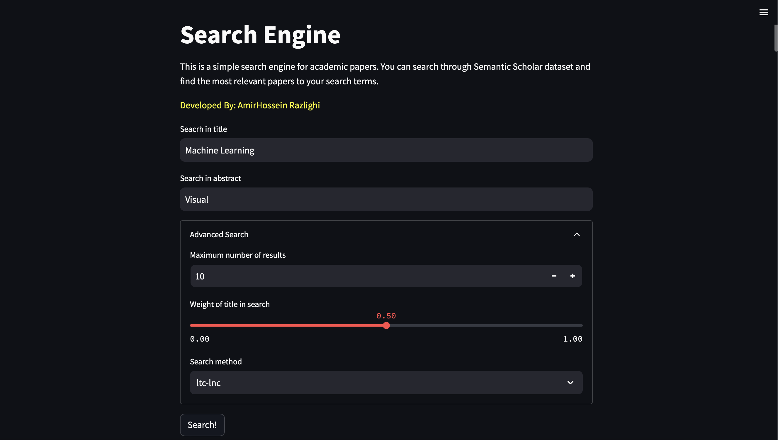 Semantic Scholar Search Engine